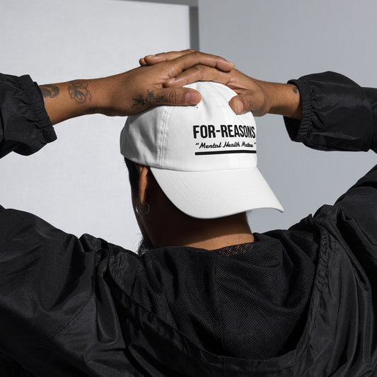 White Statement For-Reasons “Mental Health Matters” Embroidered Dad hat