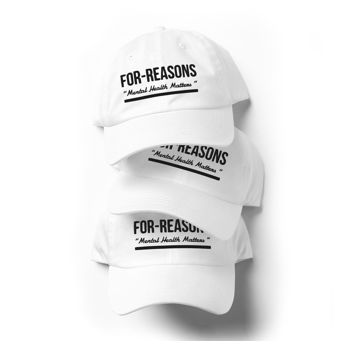 White Statement For-Reasons “Mental Health Matters” Embroidered Dad hat