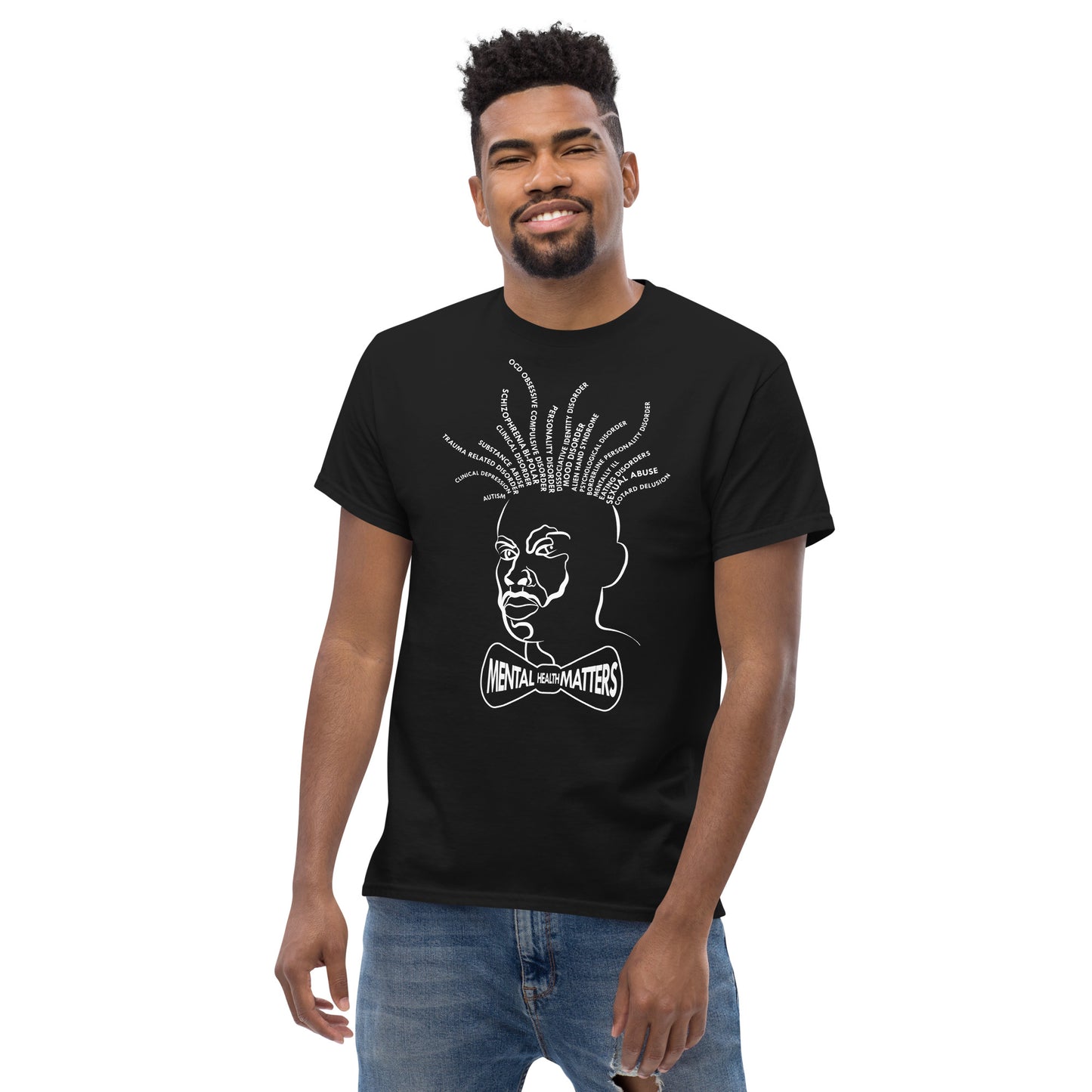 Mental Locs Classic Black Tee w/ White Print