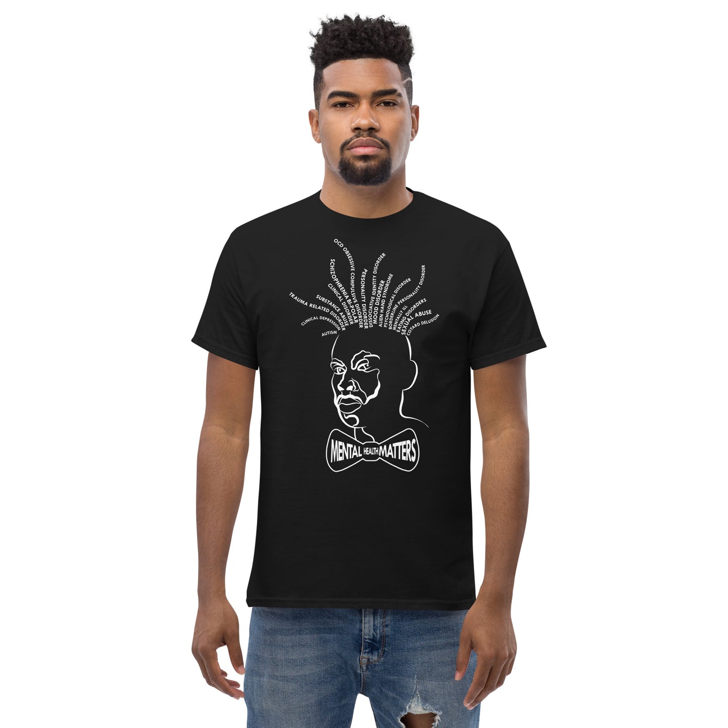 Mental Locs Classic Black Tee w/ White Print