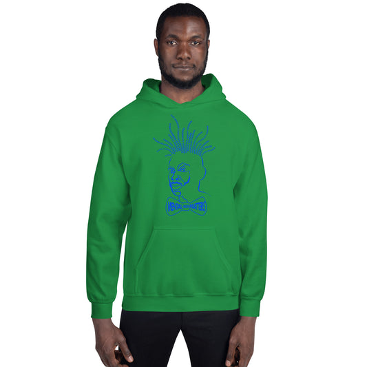 Green Hoodie with Blue Mental Locs print