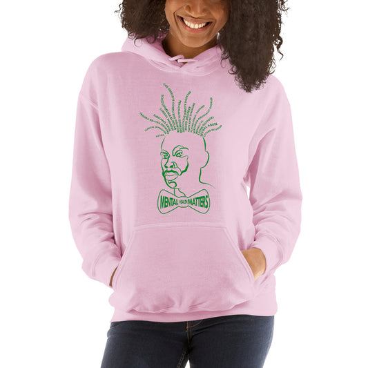 Classic Hoodie with Green Mental Locs print