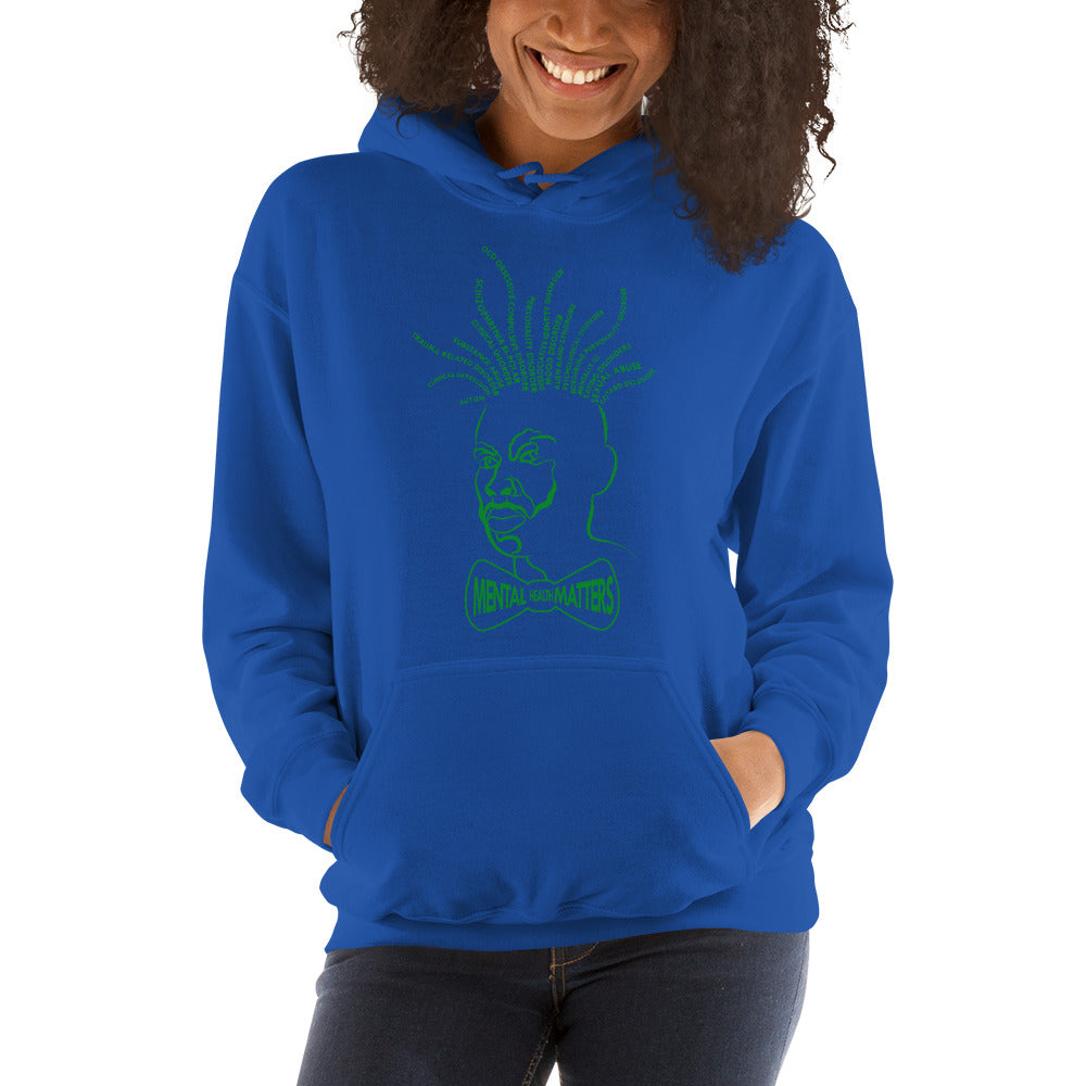 Classic Hoodie with Green Mental Locs print