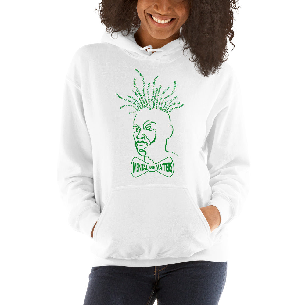 Classic Hoodie with Green Mental Locs print